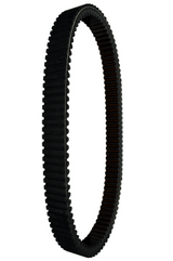 Drive belt, black toothed CVT belt with inner teeth; single item.