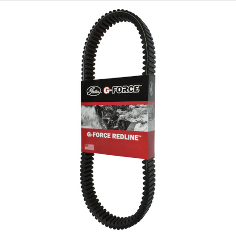 Drive belt Gates G-Force Redline CVT 49R4266; black toothed belt on red packaging
