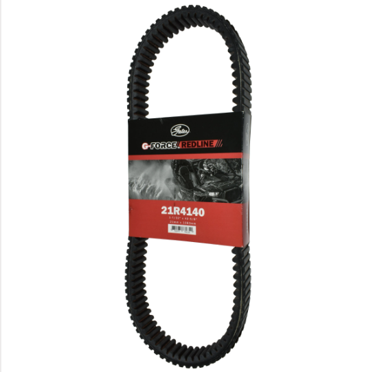 Gates REDLINE CVT drive belt 21R4140 in packaging; black belt with red label for Polaris RZR XP 900/XP 1000