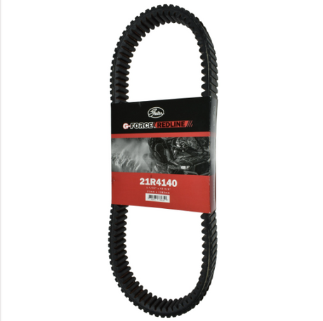 Gates REDLINE CVT drive belt 21R4140 in packaging; black belt with red label for Polaris RZR XP 900/XP 1000
