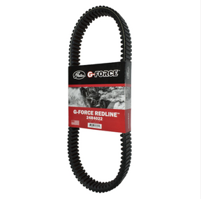 Gates G-Force Redline CVT drive belt 24R4022 for Polaris Ranger/RZR, black belt on red/black packaging.