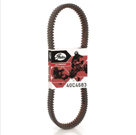Gates G-Force CVT drive belt 40C4683 for Arctic Cat snowmobiles, brown toothed belt