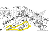 Rear joint assembly yoke prop shaft for Honda TRX ATVs, yellow-highlighted diagram, OEM 40300-HR3-A20