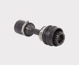 Front prop shaft for Can-Am ATV, OEM 705400913, black metal shaft with clamp rings and CV joint.