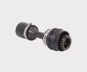 Front prop shaft for Can-Am ATV, OEM 705400913, black metal shaft with clamp rings and CV joint.