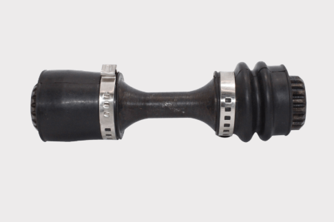 Front prop shaft for Can-Am ATV, black rubber ends with metal clamp collars