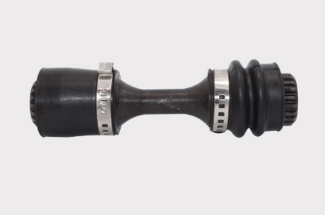 Front prop shaft for Can-Am ATV, black rubber ends with metal clamp collars