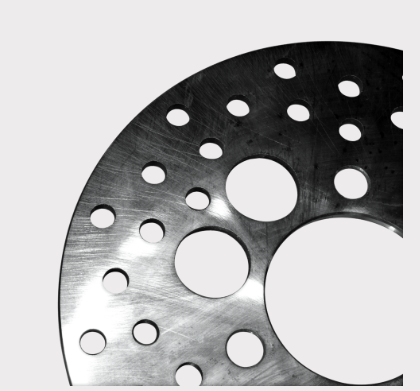 Front brake disc rotor, metallic silver, perforated for Kawasaki KLF300 Bayou 300 ATV (OEM 41080-1171)