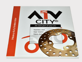 Front brake disc rotor for Kawasaki KLF300 Bayou 300, bronze drilled rotor by ATV City