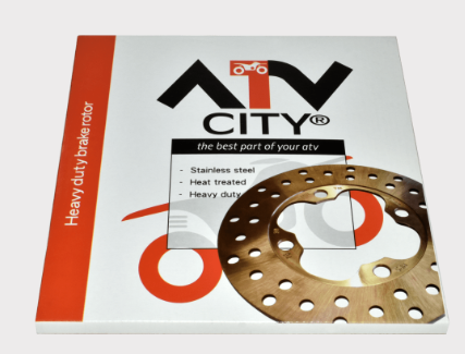 Front brake disc rotor for Kawasaki KLF300 Bayou 300, bronze drilled rotor by ATV City