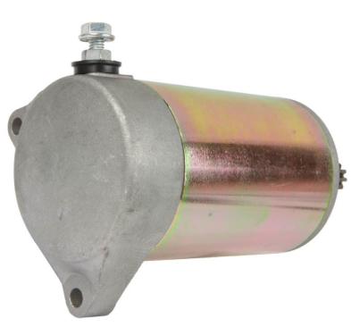 Starter motor for Suzuki LT250EF/LT300E QuadRunner, metal body and flange, 12V CCW 9-spline, OEM 31100-38300.