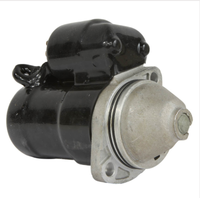 Starter motor for Polaris Sportsman ATV, black housing with silver mounting flange, OEM reference 4011979-479.