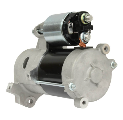 Starter motor for Kubota RTV400 utility vehicle, DGT Agri, black and silver metal body.