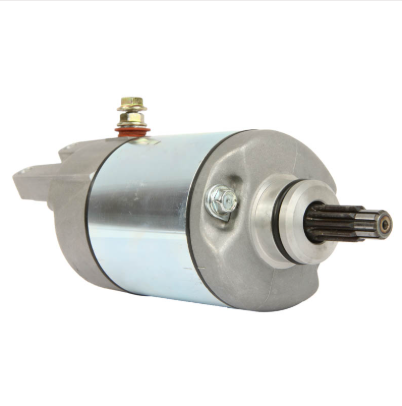Starter motor for Honda TRX500FA Fourtrax Rubicon by DGT Agri, silver metal housing