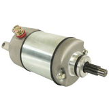 Starter motor by DGT Agri for Honda TRX300 Big Red / Fourtrax, 1987–2000, silver metal body with gear spline