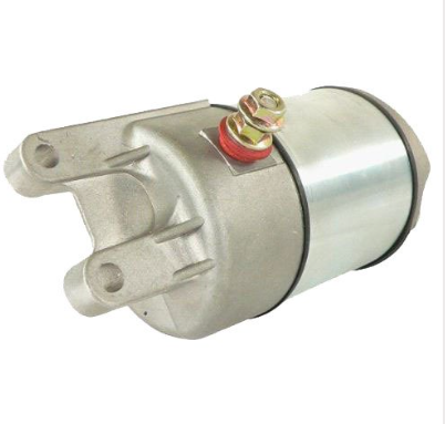Starter motor for Honda TRX300 Big Red / Fourtrax ATC250ES, metal housing with red terminal nut and mounting flange