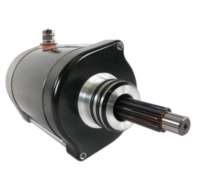 Starter motor for Polaris RZR XP 900 / RZR 4 900, black metal body with splined shaft