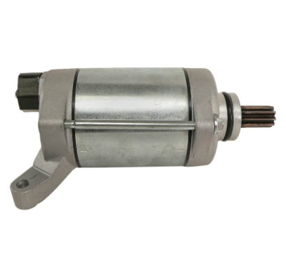 Starter motor for Yamaha Grizzly 450 2011–2014, silver metal body with drive gear, DGT Agri