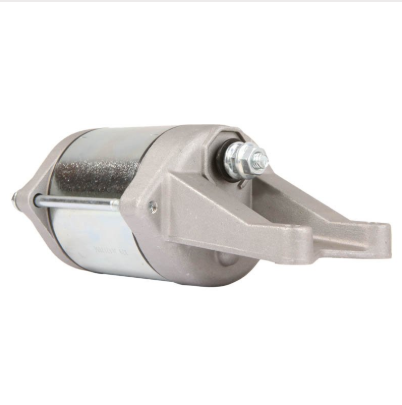 Starter motor for Kawasaki KVF360 Prairie ATV; metallic body with mounting bracket