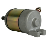 Starter motor by DGT Agri, gold-colored body with grey end cap and mounting lugs