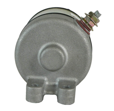 DGT Agri starter motor, metallic silver finish; compatible with KTM 525 XC/400 EXC/540 SXS and Polaris Outlaw 450/525