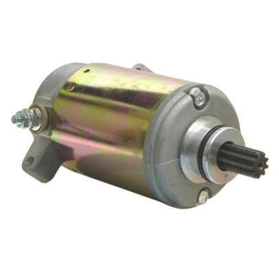Starter Motor for Yamaha ATVs (YFM350/400, Wolverine YFM350, Kodiak YFM400) with gold-tone metal housing