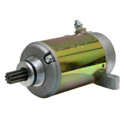 Starter motor with gold-toned housing by DGT Agri for Yamaha YFM350/400, Wolverine YFM350, Kodiak YFM400