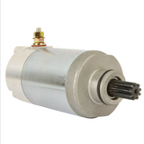 Starter motor by DGT Agri, metallic silver housing with pinion gear shaft