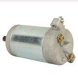 Starter motor for Kawasaki KLF220/KLF250 Bayou ATV, silver housing.