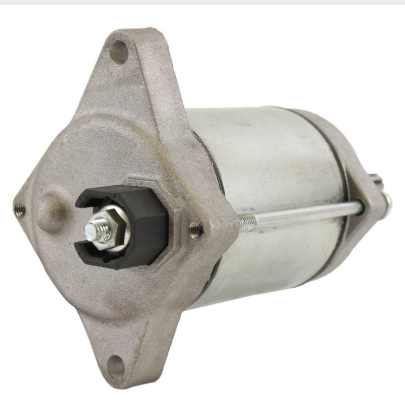 Starter motor by DGT Agri for Honda TRX420, TRX500 Foreman, TRX520 and Pioneer 500, silver with black terminal