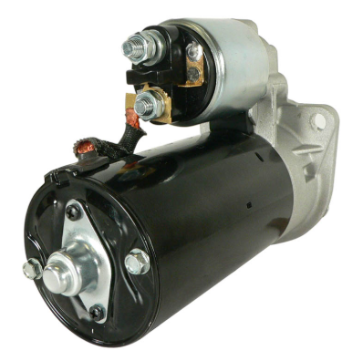Starter motor for Arctic C 700 D 07-15 /1000 Ranger Diesel 15-18, black cylindrical body with metal mounting and terminals