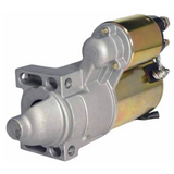 Starter motor for lawn tractors, 12V CW, 10-tooth PMGR, metallic silver body with gold solenoid