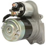 Starter motor for Polaris diesel ATV, 12V CCW, 13-tooth, silver and black housing