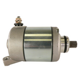 Starter motor for Honda TRX450ER ATV with silver metal body and splined shaft