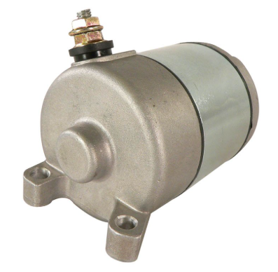 Starter motor for Honda TRX450ER Sport ATV by DGT Agri, metallic silver housing