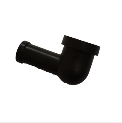 Starter motor for Honda MUV700 Big Red UTV; black L-shaped elbow with flange, single component