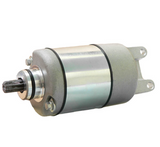 Starter motor for Honda TRX200/TRX200D Fourtrax ATV, silver metal housing.