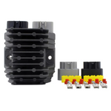 MOSFET voltage regulator rectifier for Yamaha YZF-R1 (2004–2006); black heatsink unit with connector kit by DGT Agri