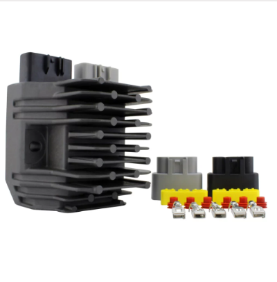 MOSFET Voltage Regulator Rectifier kit for Yamaha YZF-R1 2004–2006 by DGT Agri; black heatsink with multi-pin connectors