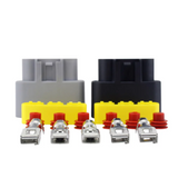MOSFET voltage regulator rectifier for Yamaha YZF-R1 2004–2006; gray/black shells with yellow terminals and 6 connectors.