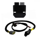 REVOLT voltage regulator by DGT Agri; 2-piece set with black finned regulator and wiring harness for Polaris RZR