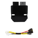 REVOLT Regulator Rectifier by DGT Agri for Suzuki LTA700X KingQuad; black heatsink with wiring harness