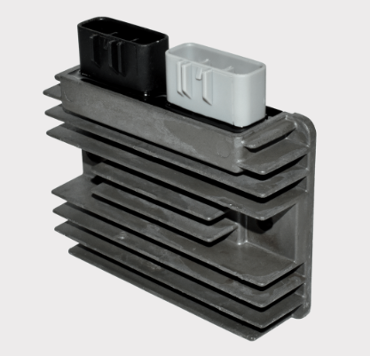 Regulator rectifier for Can-Am Ryker 600/900 ACE EFI (2019–2021) by DGT Agri, aluminum heatsink with dual connectors