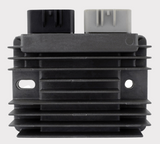 Regulator rectifier for Can-Am Ryker 600/900 ACE EFI by DGT Agri; black finned heatsink with dual connectors