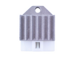Regulator Rectifier for Yamaha Trailway 200, Razz 50, Jog 50, Zuma II with finned aluminum heatsink and white connector