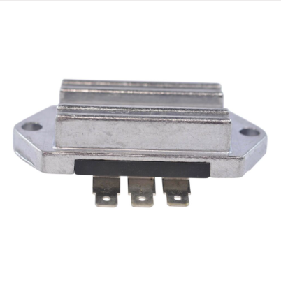 Regulator Rectifier for John Deere/Kohler engines 8–25HP, by DGT Agri, metal housing with three terminals.