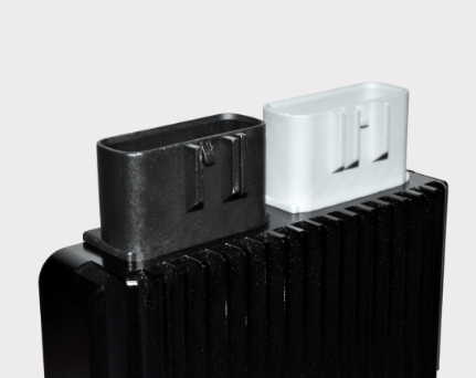 DGT Agri REVOLT regulator/rectifier, black finned unit with gray and black plug connectors