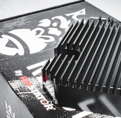 REVOLT regulator rectifier with black finned heatsink; DGT Agri voltage regulator on packaging