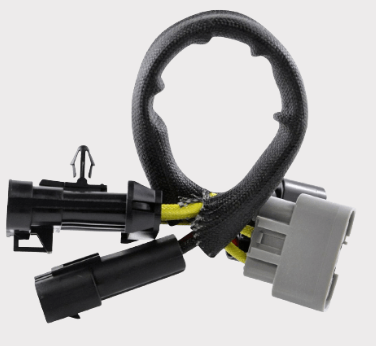DGT Agri REVOLT Regulator Rectifier wiring harness with gray connector, black plugs, and yellow wires