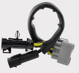 DGT Agri REVOLT Regulator Rectifier wiring harness with gray connector, black plugs, and yellow wires
